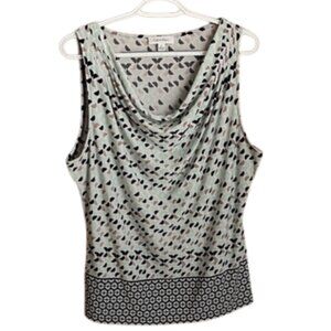 Calvin Klein Women's Patterned Sleeveless Top Cowl Neckline size XL